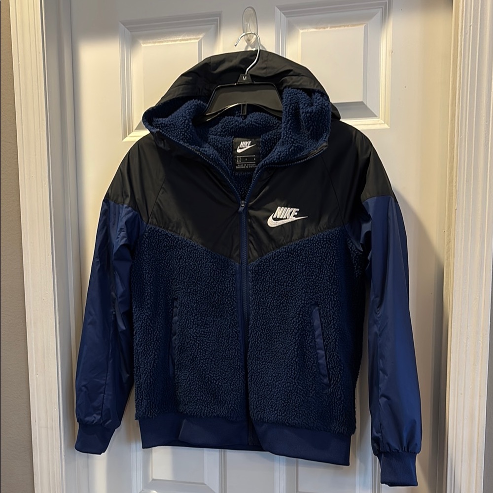 Nike Black and Blue Hooded Jacket